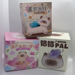 Cute Cat Crystal Figurines (set of 3) NEW. Unopened